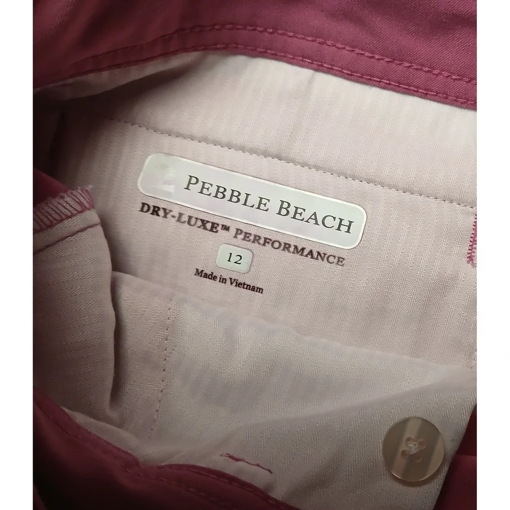 Pebble Beach Dry-Luxe Performance Pink‎ Golf Capri Womens 12 Bermuda Stretch